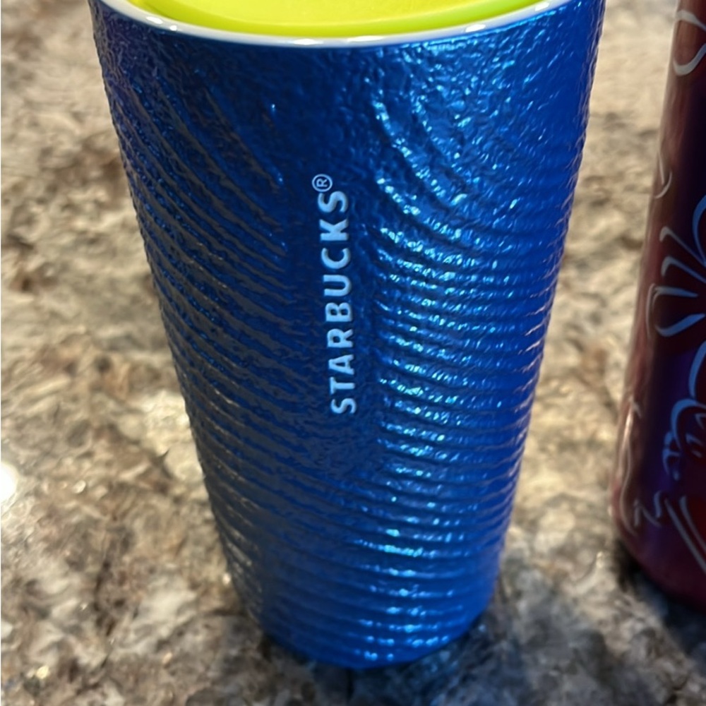 Starbucks Textured Blue and Yellow Tumbler